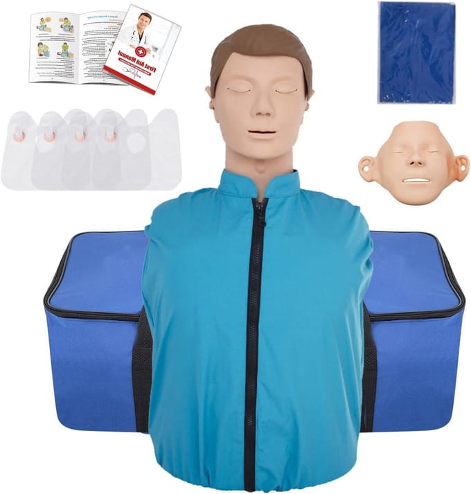 Reanimatiepop Volwassen - Eerste Hulp Dummy - Training Oefenen - Realistisch Half Lichaam - 75 x 375 x 25 cm