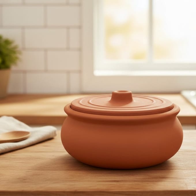 Tureks aardewerk pan met deksel – middelgroot – hittebestendig – handgemaakt