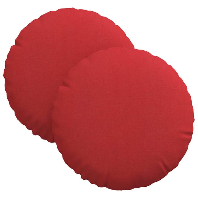 vidaXL - Zitkussens - 2 - st - Stof - Rood - Ø30 - x - 13 - cm