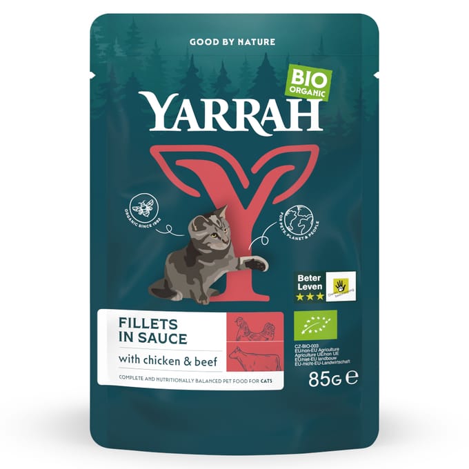 14x85g Rund Bio Filets in Saus Yarrah Kattenvoer