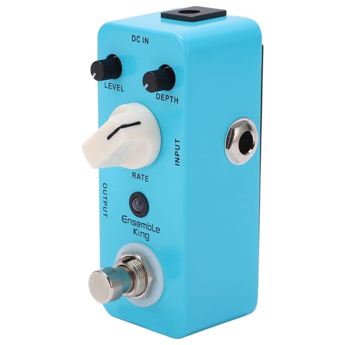 Pédale d'effet Chorus Analogique pour Guitare Électrique Métallique avec Interrupteur True Bypass Indicateur LED white