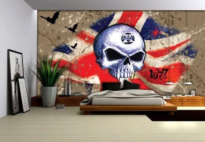 Alchemy Union Jack Skull Photo Wallcovering