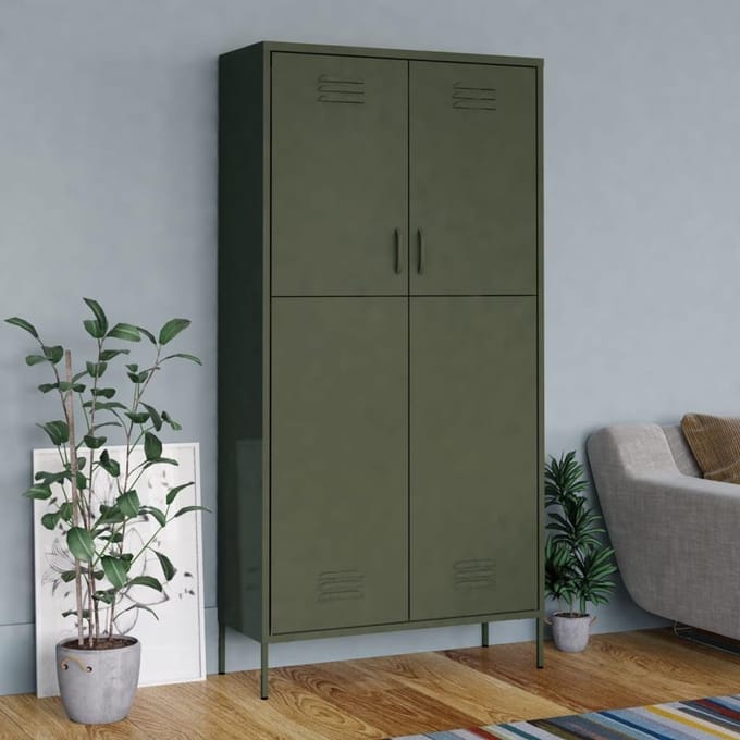 Luxe Kledingkast – Groen – 90x50x180 cm – Industrohome