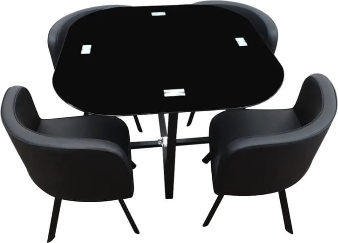 tafelset cannes- zwart- tafel + 4 stoelen