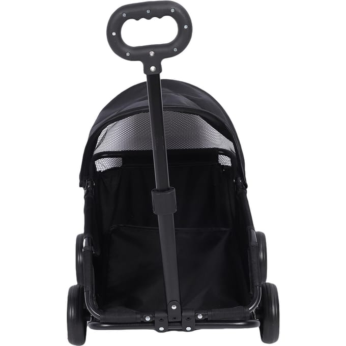 Poussette Pliable pour Animaux de Compagnie avec Capote 4 Roues Chariot de Promenade pour Petits Chiens Chats Léger Facile à Assembler noir