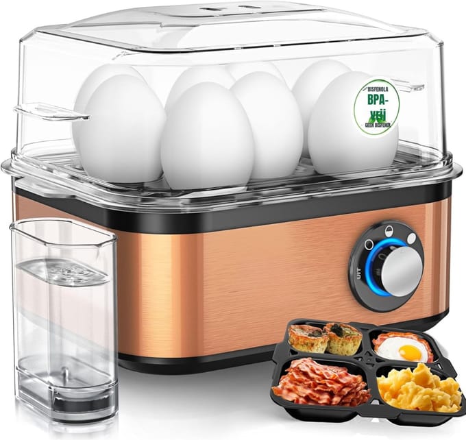 MMP® Eierkoker electrisch - Eierkoker - Eierkoker met timer - Zwart - 21cm x 21cm x 17cm