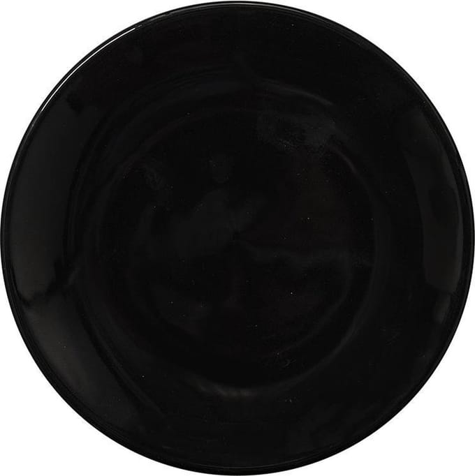 Dutch Rose Zwart/Wit Bord Uni - Ø20cm - Zwart