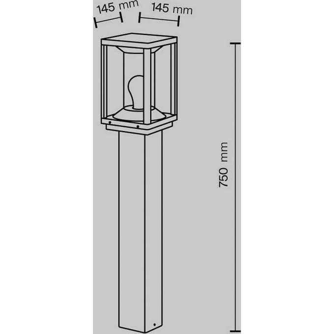 Maytoni tuinpadverlichting Cell, grafiet, aluminium, hoogte 75 cm, IP54