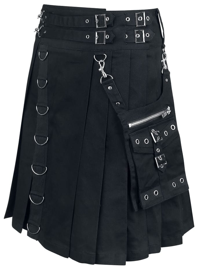 Heartless - Gothic Midirok - Calle Kilt - M - voor Mannen - zwart