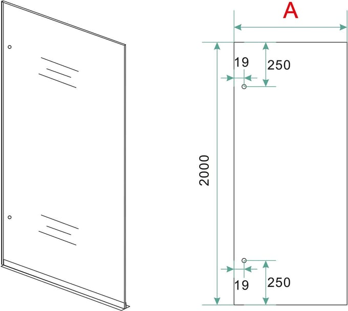 Wiesbaden Less Inloopdouche Links 100 x 200 cm - Mat Wit