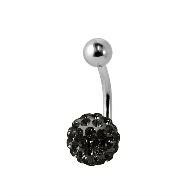 Piercing Navel Crystal Preciosa White Silver 925