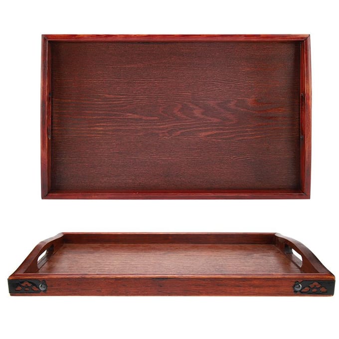 Multifunctioneel Houten Serveerblad Bord voor Theeservies Fruit Snoepjes Eten Thuis Hotel  (S) brown
