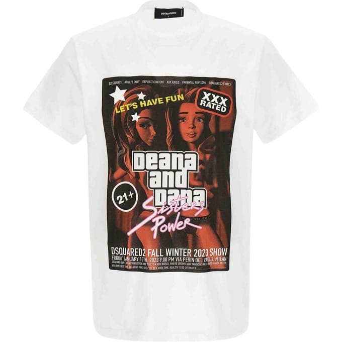 Dsquared2 Deana En Dana Grafisch Wit T-shirt