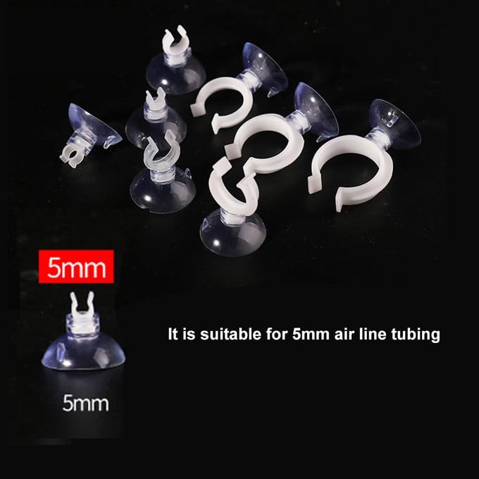Aquarium Zuignap Zuignap voor 5mm Luchtleiding Buis Draadhouder Splitter Pomp voor Vissenkom wit