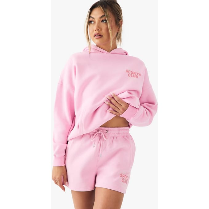 Dames Dsgn Studio Sports Club Bubble Print Sweat Short | Pink | Maat: Large