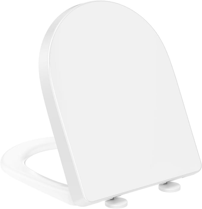 Verlengde D-Vorm WC-Bril met Softclose en Metalen Scharnieren - Wit