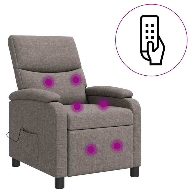 vidaXL - Massage - Relaxstoel - Taupe - Stof
