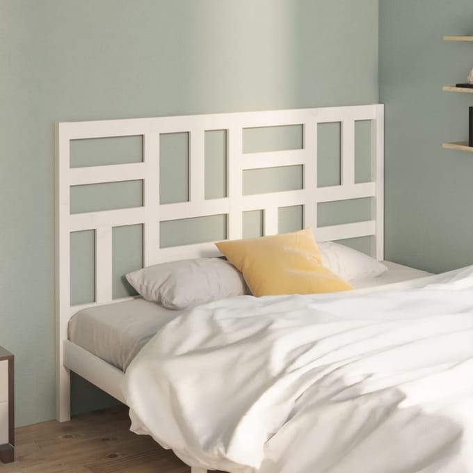 vidaXL - Hoofdbord - 126x4x104 - cm - massief - grenenhout - wit