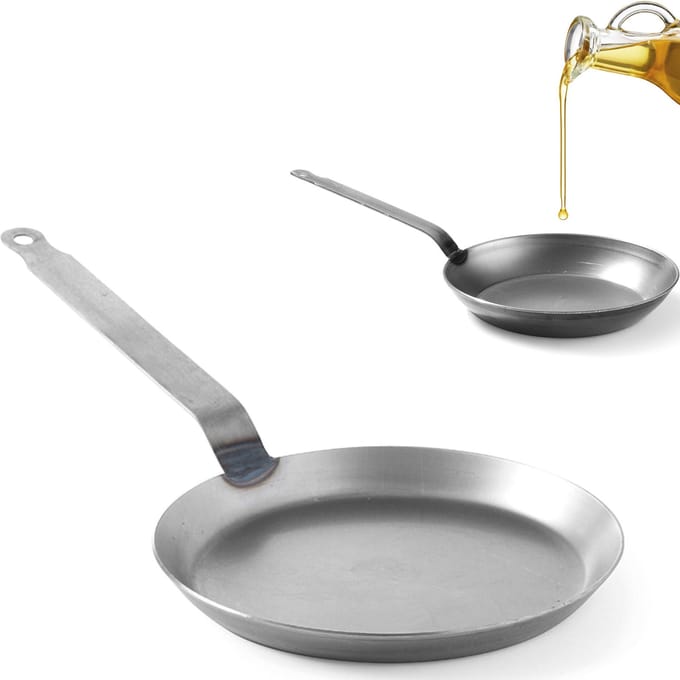 HENDI Traditionele koekenpan – plaatstaal – gelaste handgreep – ⌀320 mm