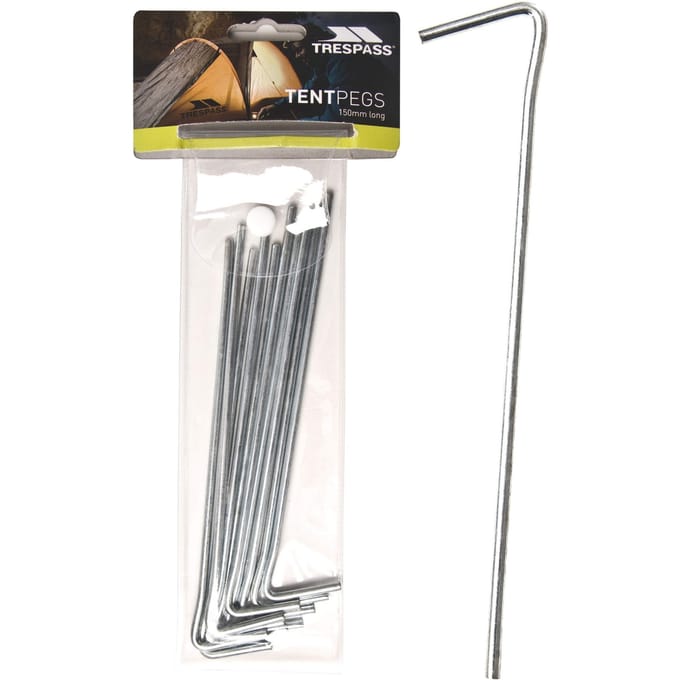 Trespass Axion stalen tentharing (Pakket van 10) (Zilver)