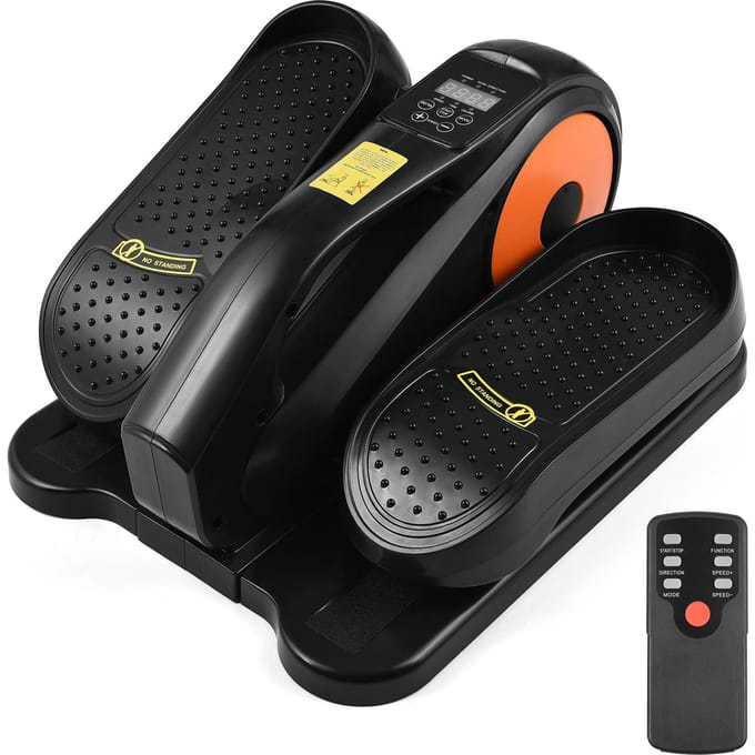 Elektrische Elliptische Trainer voor Onder het Bureau, Zittende Pedaaltrainer met Afstandsbediening voor Thuiswerkplek zwart