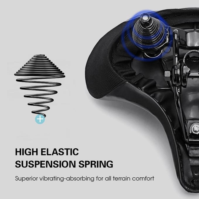Breed fietszadel Extra groot fietszadel Comfortabel mountainbikekussen Waterdicht fietszadel zwart