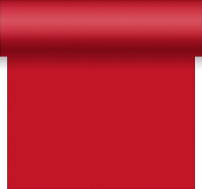 Duni tafelloper - 2x - papier - rood - 480 x 40 cm - Tafellopers/placemats