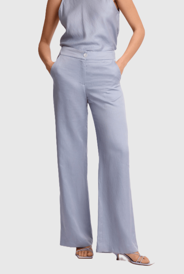 broek wijd been vrouw blauw