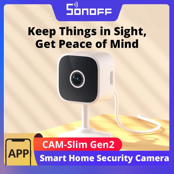 SONOFF CAM-S2 1080P HD WiFi-camera Home Security Bewegingsdetectie Alert Real-time interactieve tweeweg audio-ondersteuning Alexa Google EU Adaptor