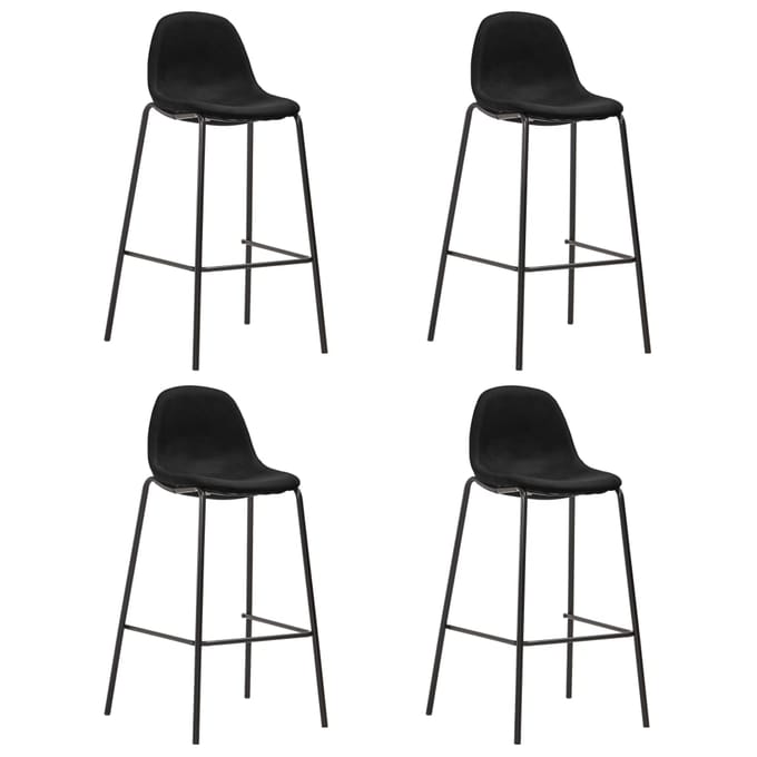 vidaXL - Barstoelen - 4 - st - stof - zwart