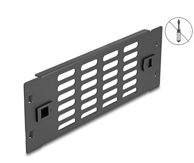 10 inch ventilatiepaneel | toolfree | 2U | zwart