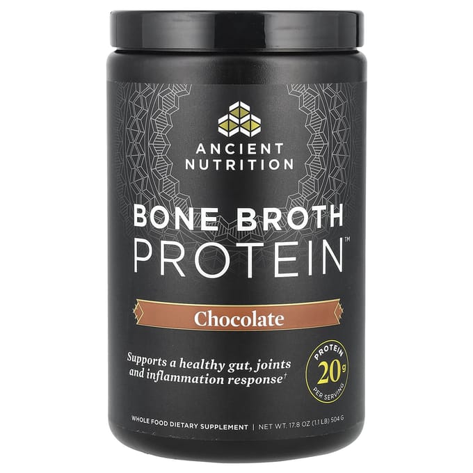 Ancient Nutrition, Bottenbouillon Eiwit™, Chocoladesmaak, 0,5 kg (504 gram)