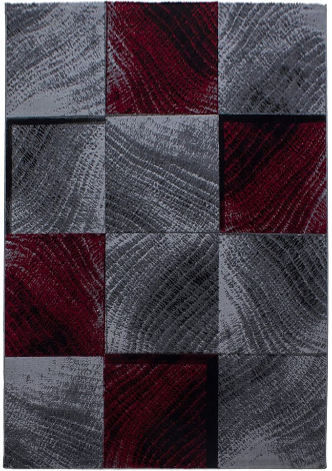 Plus Vloerkleed – Rood – Patchwork Design – Laagpolig