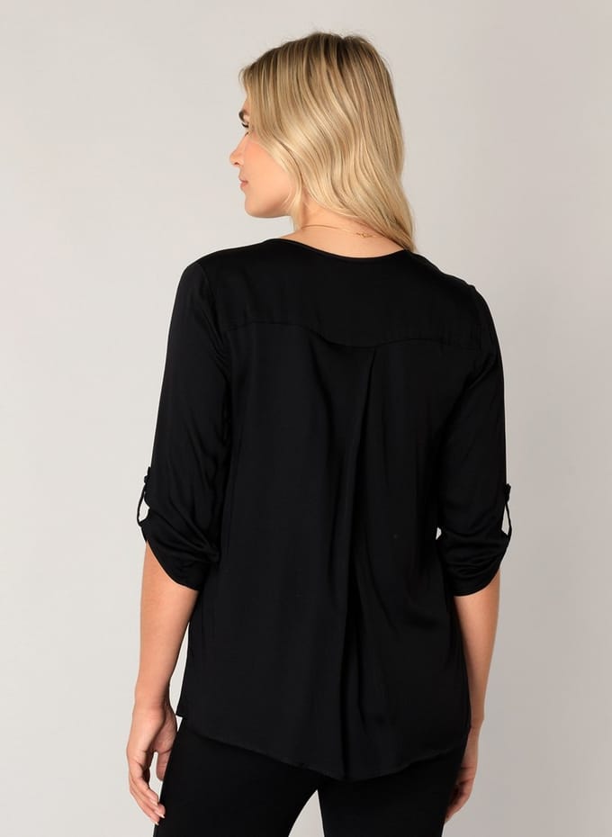 BASE LEVEL Yani Blouse - Black - maat 36