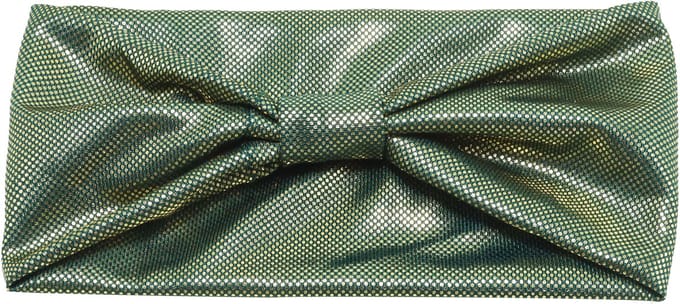 Emilie Collection – Haarband – Groen - Goud – Metallic Glans – Elastisch – Strikdetail