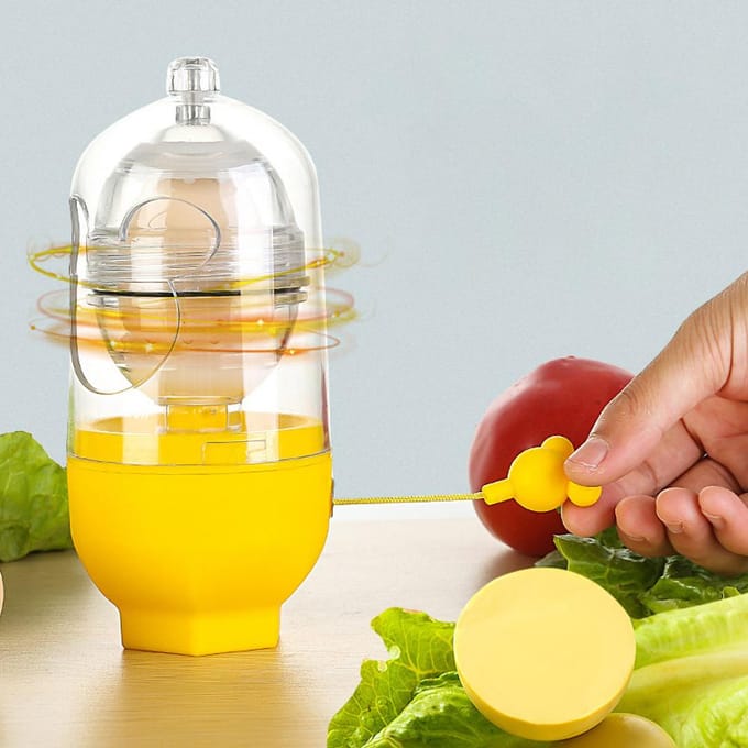 Eiklopper Hand Eischudder Mixer Eigeel Eiwit Mix Handmatig Gereedschap Gouden Ei Maker voor Kinderen L white