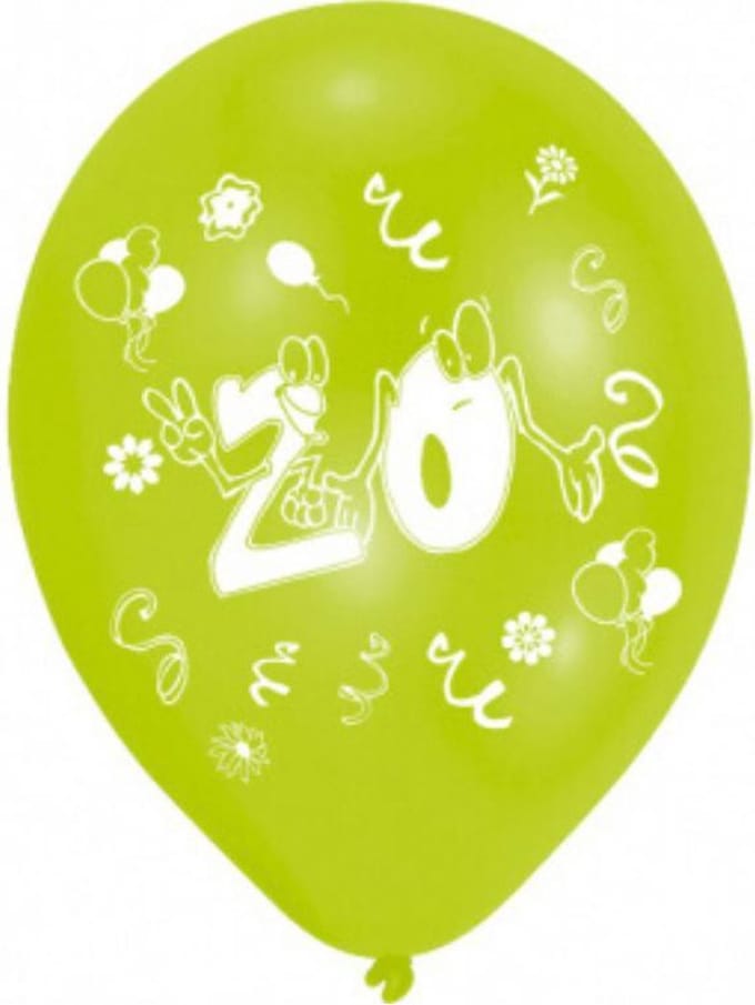 8 Latex Ballonnen 20 jaar