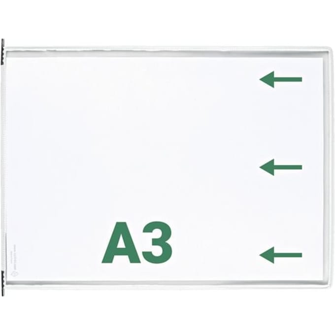 Sichttafel Tarifold DIN A3 quer, 10 St., alle Trägersysteme, Metalldrehzapfen, weiß