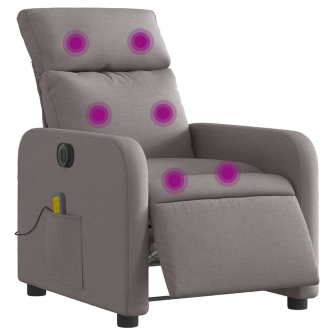 vidaXL - Massagestoel - elektrisch - verstelbaar - stof - taupe