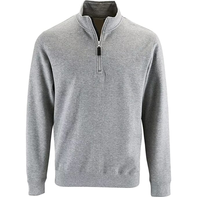 SOLS Heren Stan Contrast Zip Neck Sweatshirt (Grijze Mergel)