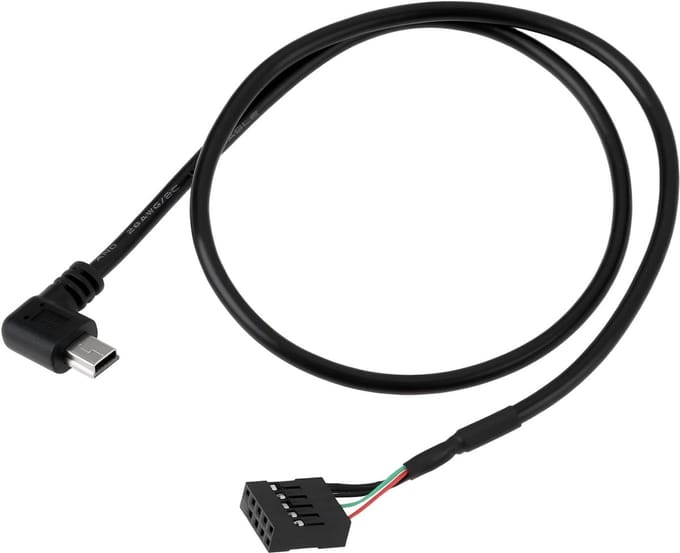 CPU Koeler Kabel - USB Interface - PC Componenten - Rechthoekige Connector - 50 cm - Zwart
