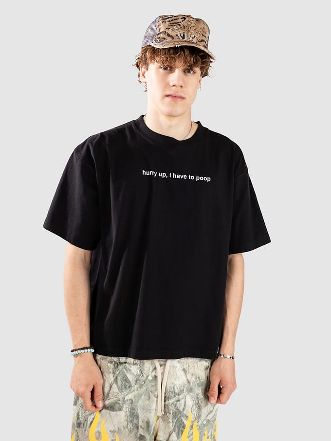 A.LAB Hurry Up Cropped T-Shirt zwart