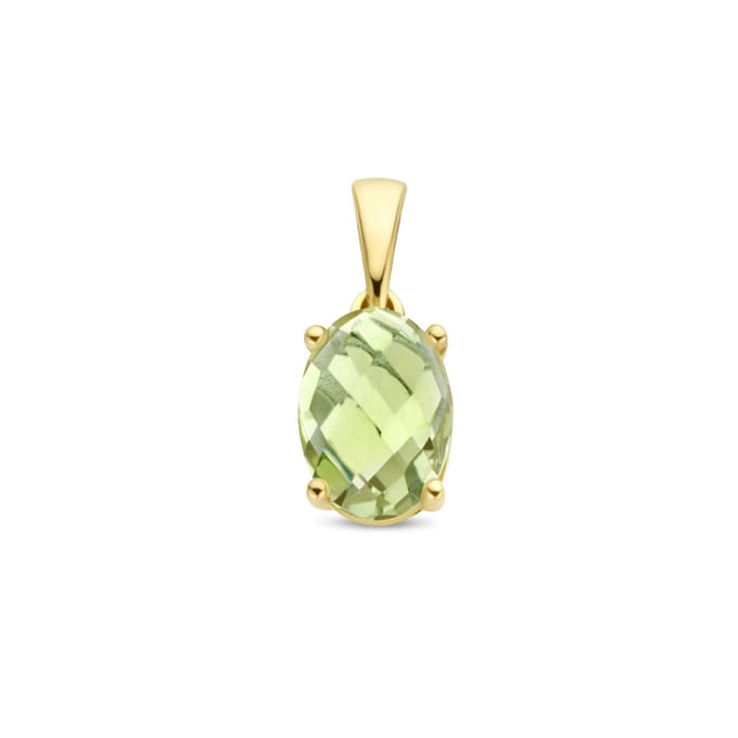 14K geelgoud hanger groen amethist 4026967