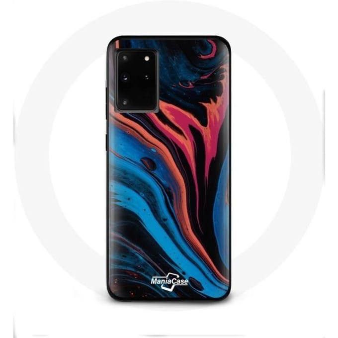 Coque pour Samsung Galaxy S11 Plus Texture abstraite bleu noir rouge