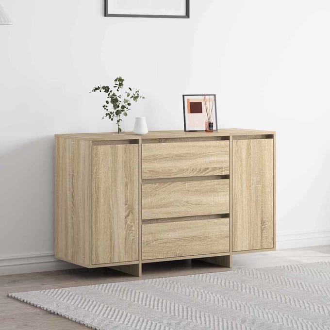 vidaXL - Dressoir - Sonoma - Eik - 120 - x - 41 - x - 75 - cm - Bewerkt - hout