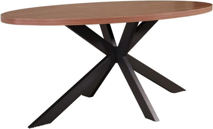 Eettafel Ovaal - Eetkamertafel - Samen Eten - Onderhoudsarm Melamine - 180 cm - Bruin