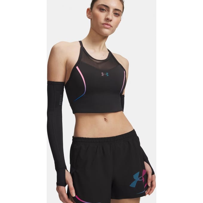 Under Armour Velociti Elite Crop  Hardloopshirt Dames-zwart, pink