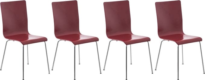 CLP Pepe Set van 4 wachtkamerstoelen rood