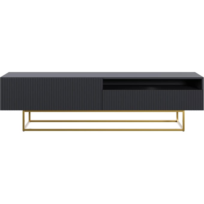 Selsey Veldio - TV-kast met open vak, zwart, 175 cm