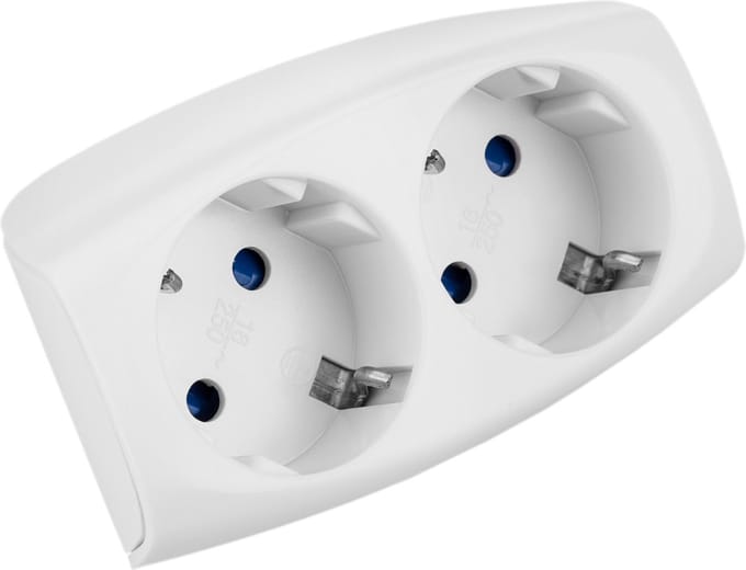 BeMatik - Stekkeradapter multiplier schuko dubbel wit